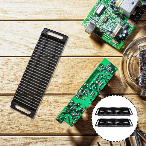 PCB Rack Plastic Anti- Static ESD Circulation Rack Shelf, Dual- Ear 25 Slot PCB Circuit Board Storage Tray Holder PC Board Relays Bar (2Pcs, Black) Static- Frame in Kuwait