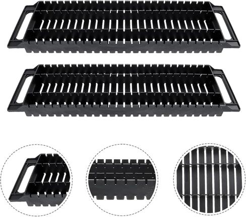 PCB Rack Plastic Anti- Static ESD Circulation Rack Shelf, Dual- Ear 25 Slot PCB Circuit Board Storage Tray Holder PC Board Relays Bar (2Pcs, Black) Static- Frame in Kuwait