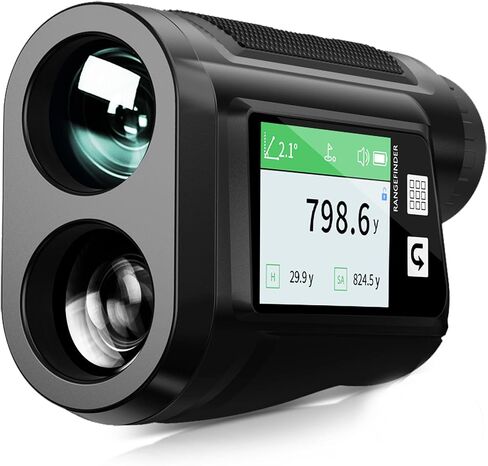 Golf Rangefinder with Voice Announcement & Dual Display, 1650 Yards Range Finder for Golf, 6-6.5X Magnification, with Height & Speed Measurement, Multifunctional Outdoor Rangefinder in Kuwait