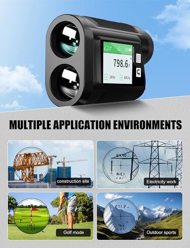 Golf Rangefinder with Voice Announcement & Dual Display, 1650 Yards Range Finder for Golf, 6-6.5X Magnification, with Height & Speed Measurement, Multifunctional Outdoor Rangefinder in Kuwait