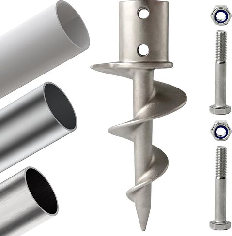 304 Stainless Steel Dock Sand Anchor (Sand Cone Drill) - Versatile Use for Underwater Sand Anchors & Fixed Dock Base Legs, Compatible with PVC, Aluminum & Stainless Steel Pipes (Silver) in Kuwait