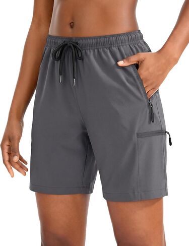 Laite Hebe Women's Hiking Cargo Shorts Quick Dry Lightweight Summer Shorts for Women Travel Athletic Golf with Zipper Pockets in Kuwait