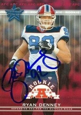 Sports Memorabilia Ryan Denney Autographed Football Card (Buffalo Bills) 2002 Leaf Rookies & Stars No.236 in Kuwait