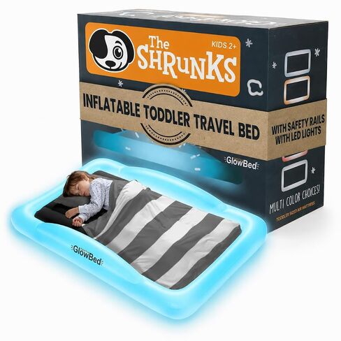 The Shrunks Inflatable Toddler Travel Bed with Safety Bumpers | Portable Toddler Bed for Kids | Toddler Air Mattress | Air Mattress with Bed Rails in Kuwait