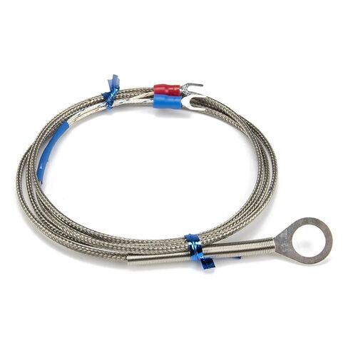 K Type 1m Metal Screening Cable 10mm Diameter Hole Ring Head Thermocouple Temperature Sensor 1Pcs in Kuwait