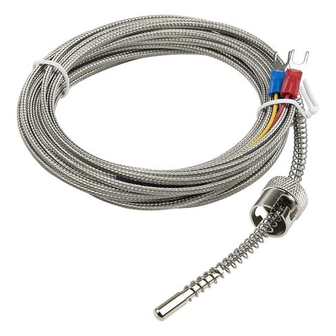 K J Type 5m Metal Screening Cable 12mm Hole Diameter Adjustable Bayonet Cap Thermocouple Temperature Sensor 1Pcs in Kuwait