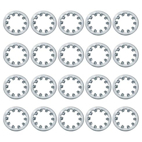 uxcell 20Pcs 7/16 Internal Tooth Lock Washer, Zinc-Plated Carbon Steel Multi-Tooth Star Washer Locking Fastener, Silver Tone in Kuwait