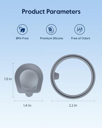 WATERH 1 Set Silicone Stopper & O-Ring Gasket Replacement Kit, Fits 24/32oz Boost Smart Water Bottle, Lid Rubber Seals & Mouthpiece Replacement Parts in Kuwait