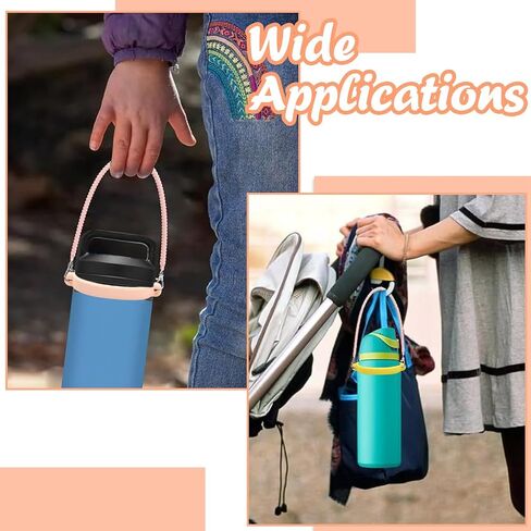 LiQunSweet 6 pcs 6 Colors Silicone Hanging Water Bottle Cup Sleeve Ring Drink Holder Rubber Handle Strap Portable Rope for DIY Carrying Cup Bottle Accessories in Kuwait
