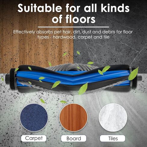 (عبوتان) فرش أسطوانية N30 Omni متوافقة مع ECOVACS DEEBOT X8 PRO Omni/ T50 PRO Omni/ T50 Omni/ N30 Omni/ N30 PRO Omni Robot Vacuum، استبدال الفرشاة الرئيسية، فرش متعددة الأسطح in Kuwait