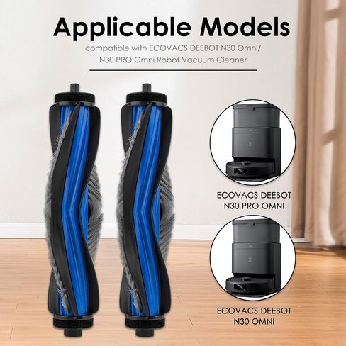 (عبوتان) فرش أسطوانية N30 Omni متوافقة مع ECOVACS DEEBOT X8 PRO Omni/ T50 PRO Omni/ T50 Omni/ N30 Omni/ N30 PRO Omni Robot Vacuum، استبدال الفرشاة الرئيسية، فرش متعددة الأسطح in Kuwait