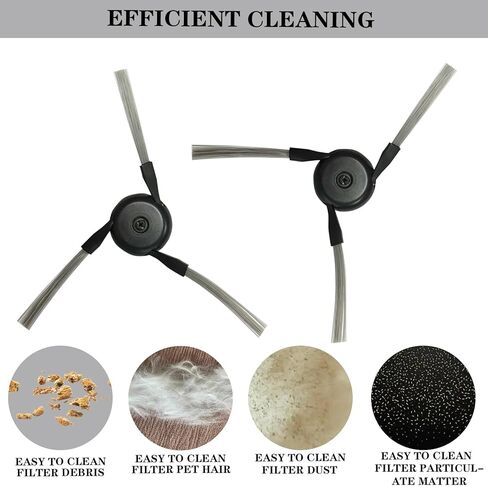 (12 حزمة) فرشاة جانبية بديلة متوافقة مع Dreame D20 Pro Plus/ L40 Ultra، Aqua10 Ultra Roller/ Aqua10 Pro Track، Mova P50 Ultra/ P50 Pro Ultra Robot Vacuum in Kuwait