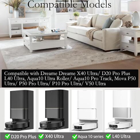 (12 حزمة) فرشاة جانبية بديلة متوافقة مع Dreame D20 Pro Plus/ L40 Ultra، Aqua10 Ultra Roller/ Aqua10 Pro Track، Mova P50 Ultra/ P50 Pro Ultra Robot Vacuum in Kuwait