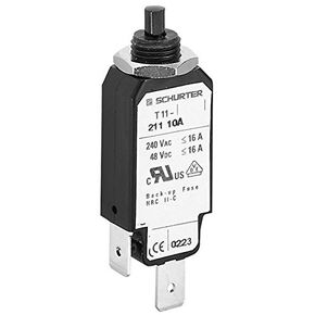 SCHURTER T11-311-4 1P, 240V, 4A; Product Range:T11 Series; Voltage Rating VAC:240VAC; Voltage Rating VDC:48VDC; Current Rating:4A; NO. of Poles:1 Pole; Circuit Breaker MOUNTING:Panel; AC:240V in Kuwait