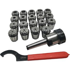 MTA MTB Morse Taper Shank ER32 MT2 M10 MT3 M12 MT4 M16 Thread + ER32 Spring Collet Set ER32 Wrench CNC Engraving Machine Spindle(MTA3-ER32-9PCS) in Kuwait