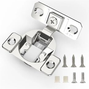 1-3/8 Inch 105° Open Angle Soft Close Satin Nickel Hidden Kitchen Cabinet Hinges 2Pcs in Kuwait