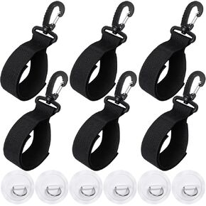 6 Pack Adjustable Kayak Paddle Holder Paddle Strap and Stainless Steel D-Ring Patch Set for Inflatable Boat Kayak Dinghy, Universal Paddleboard Keeper Accessories, NO Glue Included in Kuwait