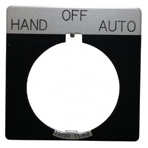 Eaton 30mm Square Hand-Off-Auto Legend Plate, Aluminum, Black in Saudi Arabia