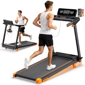 جهاز سير مع ميل بنسبة 12%، جهاز سير قابل للطي للمنزل، مع 12 وضعًا HIIT، تطبيق، مكبر صوت، معدل ضربات القلب، 7.45 ميل في الساعة 3 في 1، محرك بدون فرشاة 3.0 حصان، سعة 300 رطل، مع شاشة LED in Kuwait