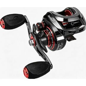 بكرة Jenseits Baitcasting 7.3:1 عالية السرعة Bass Baitcaster، إصدار Drag Clicker، بكرة صب منخفضة المستوى مع محامل 7+1، نظام فرامل مغناطيسي للسحب 17.6LB (اليد اليمنى) in Kuwait