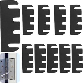 10pcs Door Hinge Shims, 10x3.9cm/3.94x1.54in Hinge Spacer Plates for Door Alignment 1.2mm/0.047in Thickness Repair Shims to Fix Doors for Filling Gaps Align Draft Prevention (Black) in Kuwait