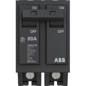 قاطع الدائرة ABB Q-Line® THQL2180P • قاطع ثنائي القطب بقدرة 80 أمبير • 120/240 فولت تيار متردد • تصنيف مقاطعة 10 kAIC • قاطع توصيل مغناطيسي حراري لمراكز التحميل in Kuwait