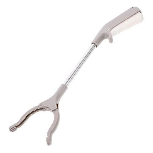 60cm Stainless Steel Garbage Clamp Trash Picker Tool with Plastic Grip, Outdoor Rubbish Pick up Clip for Sanitation and Waste Collection, Heavy-Duty Litter Grabber for Cleanup in Kuwait