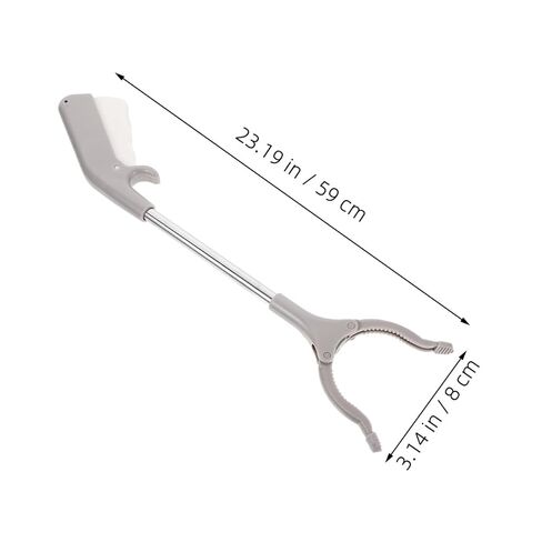 60cm Stainless Steel Garbage Clamp Trash Picker Tool with Plastic Grip, Outdoor Rubbish Pick up Clip for Sanitation and Waste Collection, Heavy-Duty Litter Grabber for Cleanup in Kuwait