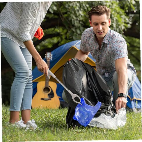 60cm Stainless Steel Garbage Clamp Trash Picker Tool with Plastic Grip, Outdoor Rubbish Pick up Clip for Sanitation and Waste Collection, Heavy-Duty Litter Grabber for Cleanup in Kuwait