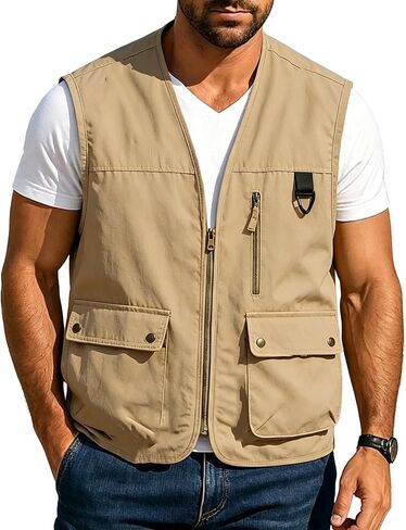 Fishing Vests for Men Lightweight Cargo Vest with Multi Pockets in Kuwait