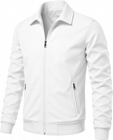 Mens Waffle Knit Jacket Lightweight Full Zip Up Collared Track Jacket Casual Long Sleeve Running Outerwear for Men in Kuwait