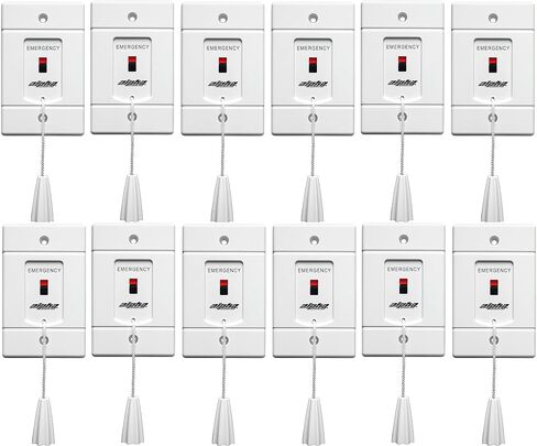 SF117/2A Pack of 12 Emergency Call Switch; Red Call-Placed Indicator; Durable ABS Plastic Faceplate; 2 Circuits to Operate 1-2 Signaling Devices; 125V, 2A in Kuwait