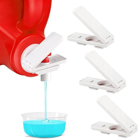 4 Pack Laundry Detergent dispenser Nozzle Switch Holder, Drip-Free Nozzle Force-Saving Switch for Detergent and Softener, Easy-Press Spout Opener Fits Most Large Bottles in Kuwait