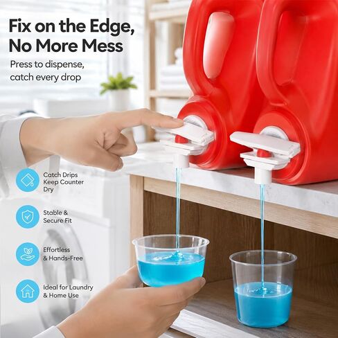 4 Pack Laundry Detergent dispenser Nozzle Switch Holder, Drip-Free Nozzle Force-Saving Switch for Detergent and Softener, Easy-Press Spout Opener Fits Most Large Bottles in Kuwait