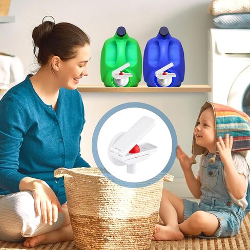 4 Pack Laundry Detergent dispenser Nozzle Switch Holder, Drip-Free Nozzle Force-Saving Switch for Detergent and Softener, Easy-Press Spout Opener Fits Most Large Bottles in Kuwait