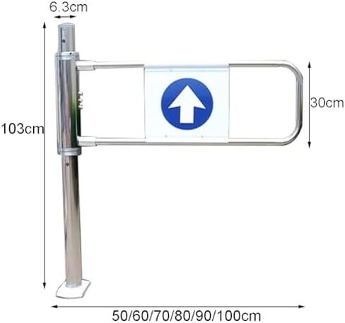 Durable Automatic Metal Swing Gate - Self-Closing Safety Gate for Supermarkets & Warehouses, Unidirectional Manual Operation, Heavy-Duty Silver Finish, Secure Access Solution,Silver-r-70x103cm in Kuwait