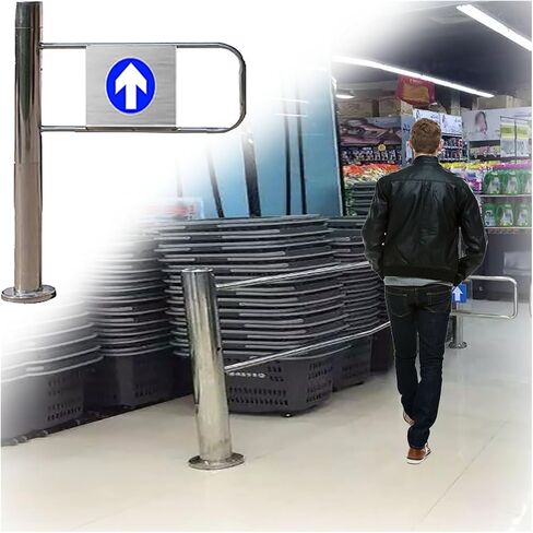 Spring-Loaded Safety Swing Gate 24"x39" | Automatic Closing One-Way Door for Hallways, Entrances, Libraries & Stores | Secure Passage Barrier - Silver Finish,Silver-l-75x100cm (30x39in) in Kuwait