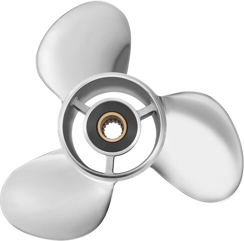 FYMP 14 1/2 x 19 Upgrade Stainless steel Outboard Boat Propeller Comfortable fit Mercury/Mercruiser Alpha One Engines 135 150 175 200 225 250 300 HP,15 Spline Tooth RH in Kuwait