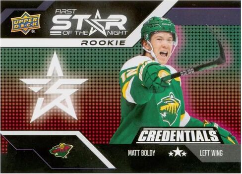 2022-23 Upper Deck Credentials Star of The Night Rookies Matt Boldy Rookie Card RC #1SR-6 in Kuwait