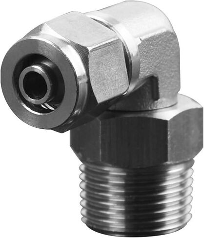 304 Stainless Steel Pneumatic Tube Quick Twist Joint PL8-01 Locking Nut Right Angle Rotation Bend 6-1 1Pcs(不锈钢快拧PL12-03) in Kuwait
