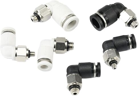 Pneumatic Fast Mini Joint PL3-02 Right Angle Bend Through M3/M5/M6 Tooth Insert 3/4/5/6mm Tube 1Pcs(TPL3-M5*Black) in Kuwait