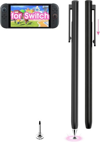 Stylus Pen for Nintendo Switch 2 / Switch OLED/Switch – 5mm Fine Disc Tip, Magnetic Stylus Retractable Capacitive Pencil for Samsung Android Tablet & iOS Touchscreens (Black) in Saudi Arabia