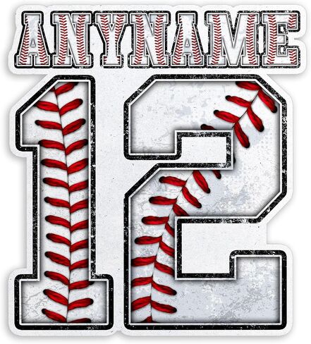 Custom Baseball Name and Number Sticker Personalized Baseball Player Sticker Team Spirit Die-Cut Waterproof UV DTF Transfer Vinyl Stickers Laptop Water Bottle Cars Decal Decor Gifts in Kuwait