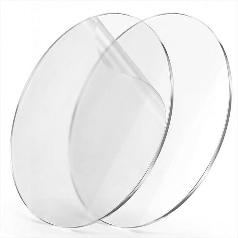 2Pcs 6 Inch Round Acrylic Cake Disc, Plastic Circles for Crafts, Clear Round Sheets for Cake Discs, Table Top, Acrylic Backdrops and DIY Display Projects Craft in Kuwait