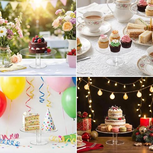 2Pcs 6 Inch Round Acrylic Cake Disc, Plastic Circles for Crafts, Clear Round Sheets for Cake Discs, Table Top, Acrylic Backdrops and DIY Display Projects Craft in Kuwait