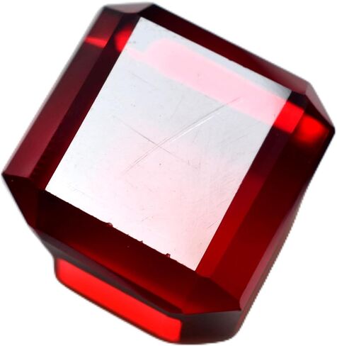 Lab-Created Red Ruby 52 Ct Gemstone Precious Excellent Huge Cube Cut CERTIFIED-w in Kuwait