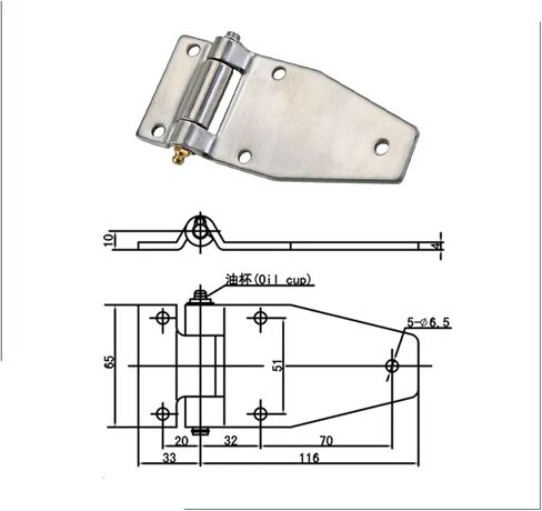 Heavy Duty Hinge Trailer Mechanical Equipment Cabinet Door 304 Stainless Steel 1Pcs in Kuwait