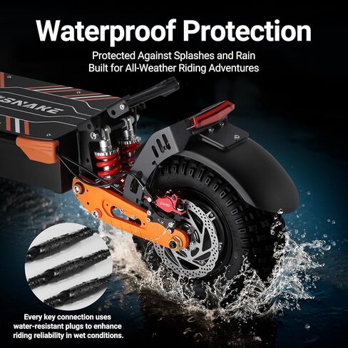 ZSNAKE Electric Scooter for Adults High Power 5600W Dual Motors Top Speed 50 MPH, 60V 30Ah Battery 60+ Miles Range, 11" Tubeless Off-Road Tire Sports Folding E-Scooter with Seat in Kuwait