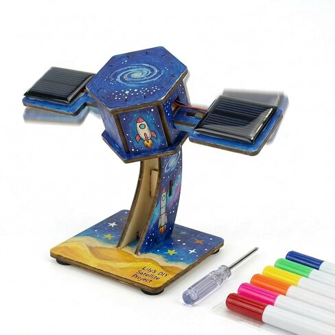 DIY Solar Power Satellite Model Kit, Alternative Energy & Space Science Building Project, Science Classroom Must Haves & Homeschool Teaching Supplies in Kuwait