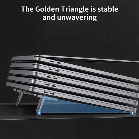 2 Pcs Portable Keyboard Riser, Mini Foldable Keyboard Stand with Non-Slip Pads, Lightweight Computer Keyboard Lift for Office Desk Laptop Keyboard(Silver) in Kuwait